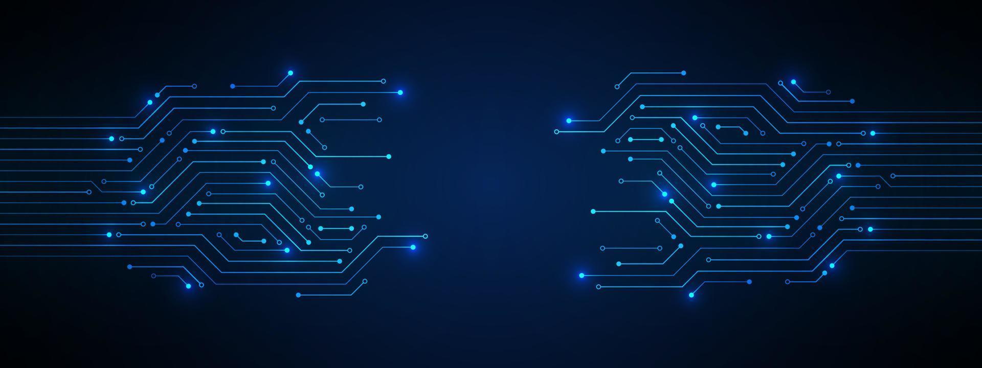 Abstract Technology Background, blue circuit board and microchip, digital power line vector