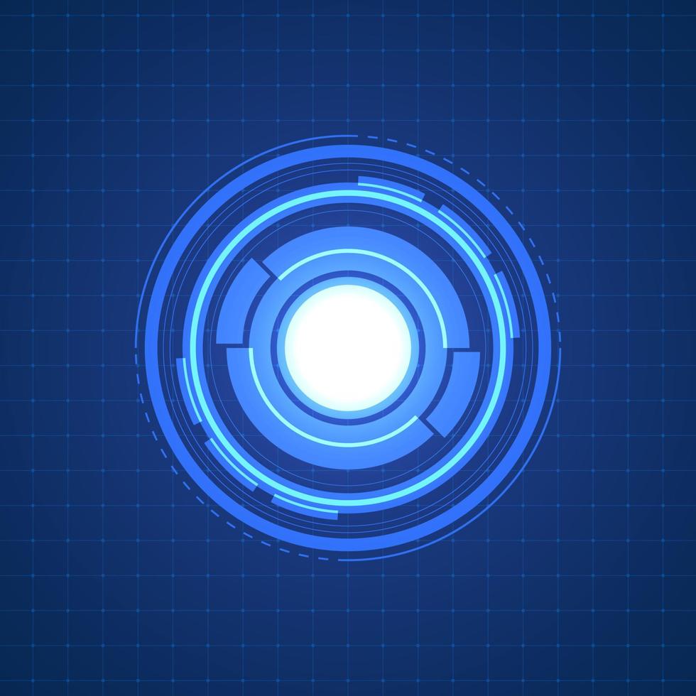 Abstract overlap circle digital background, smart lens technology with light effect vector