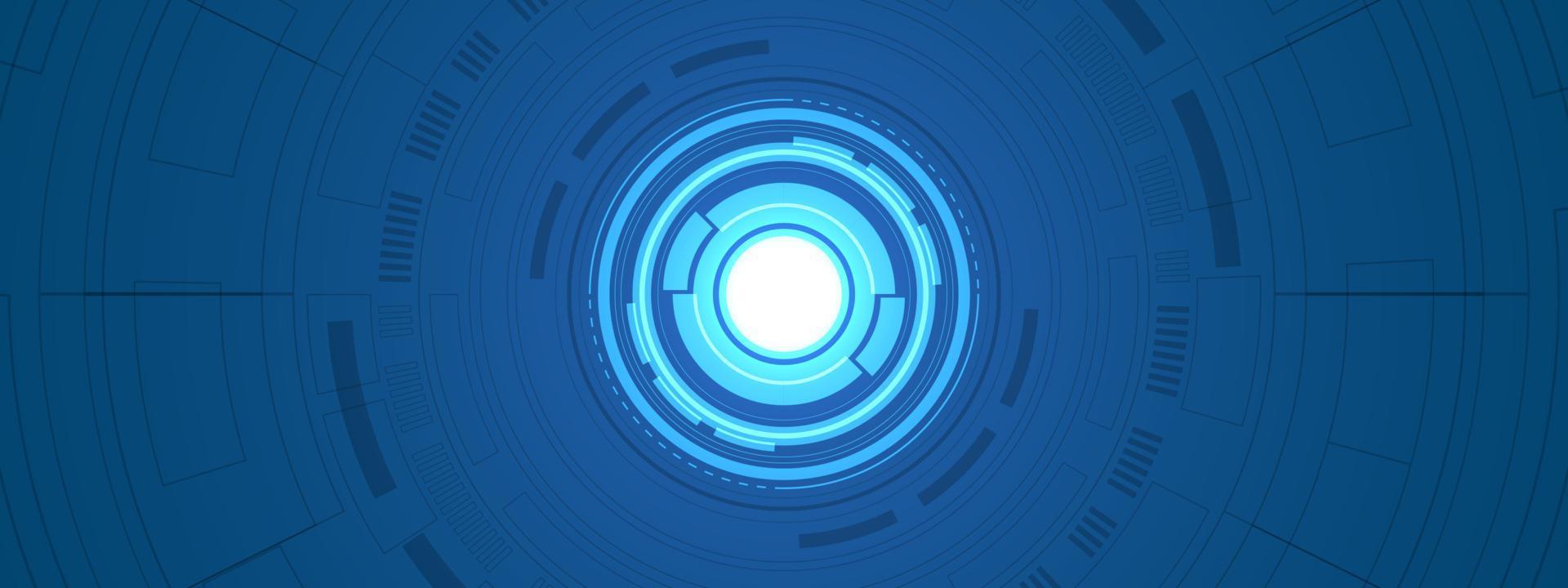 Abstract overlap circle digital background, smart lens technology with light effect, design concept vector