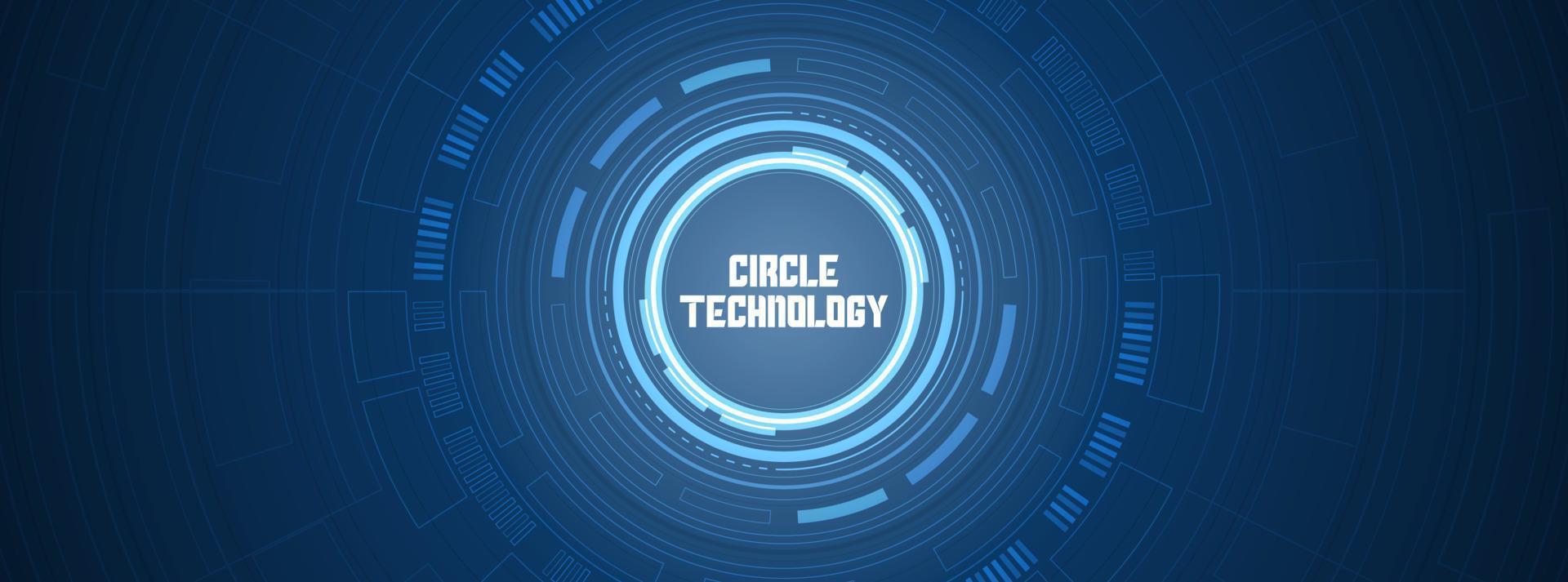 Abstract overlap circle digital background, smart lens technology with light effect, design concept vector