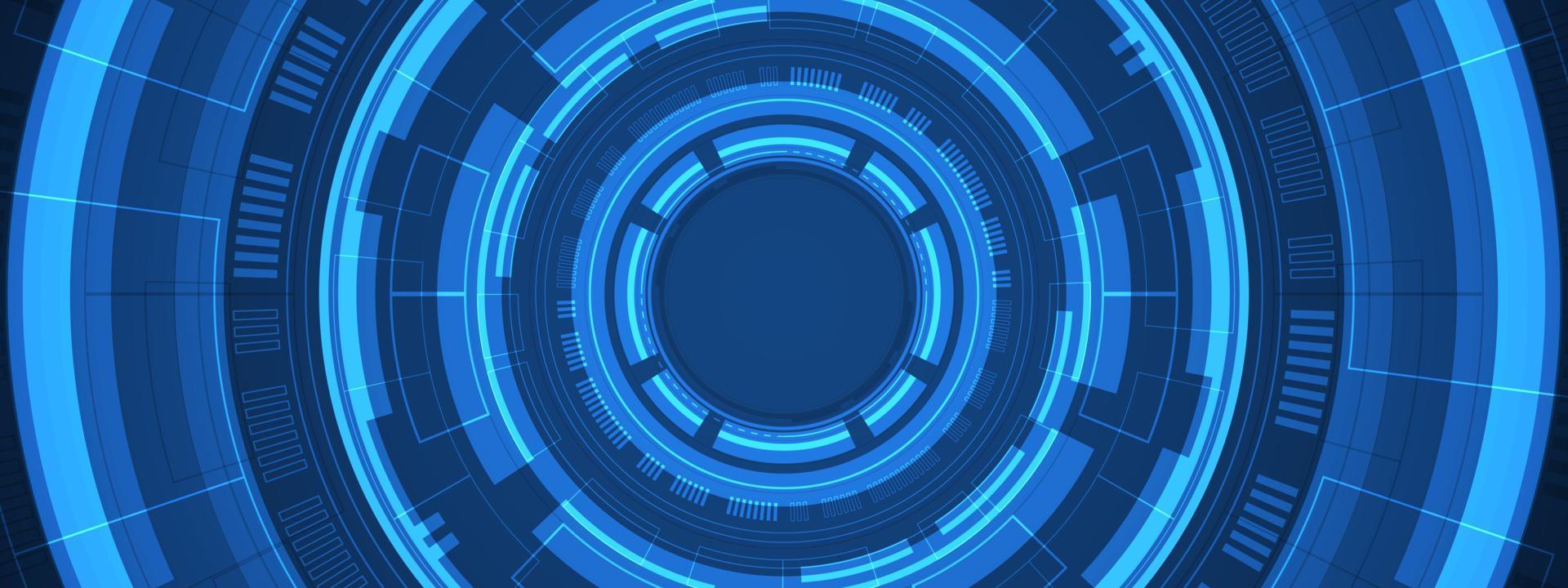 Abstract overlap circle digital background, smart lens technology with light effect, design concept vector