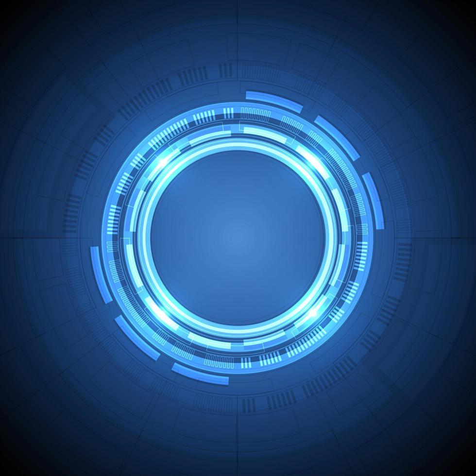 Abstract overlap circle digital background, smart lens technology with light effect, design concept vector