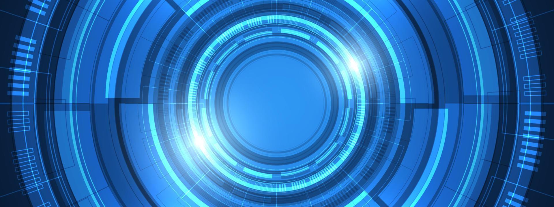 Abstract overlap circle digital background, smart lens technology with light effect, design concept vector