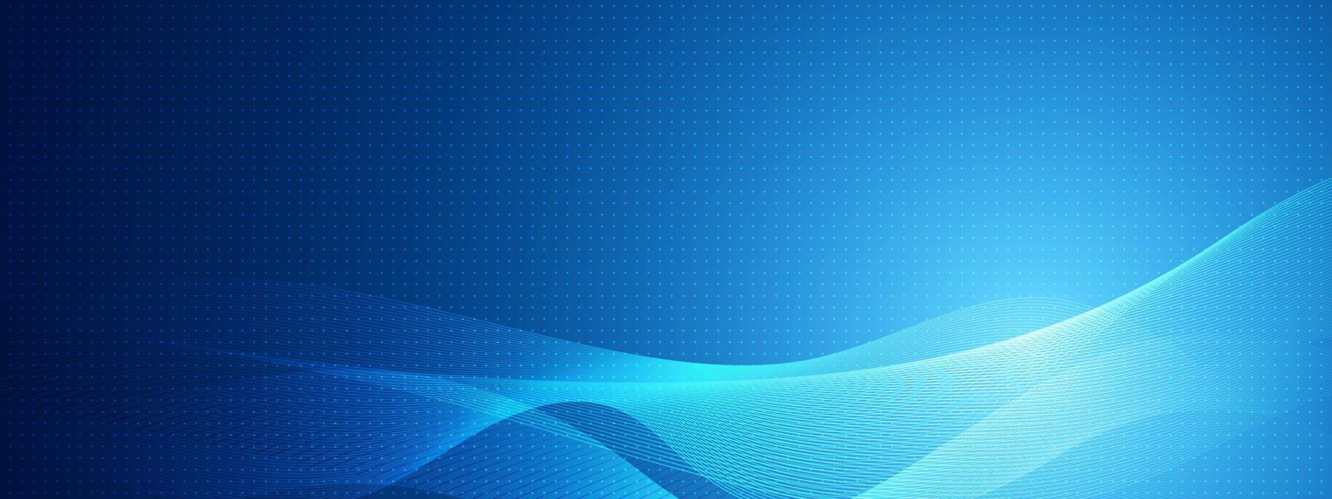 Abstract blue technology wave design, digital network background, vector communication concept, blank space