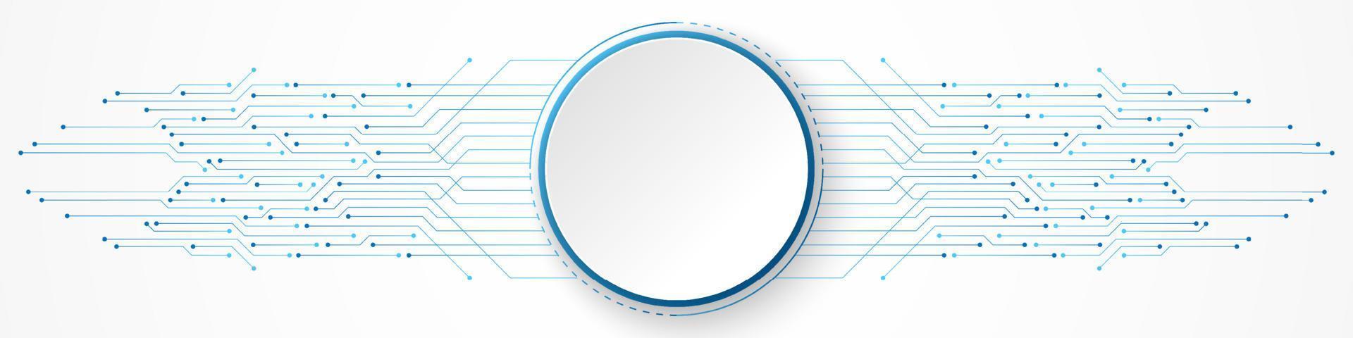 Abstract Technology Background, white circle banner on circuit board pattern vector
