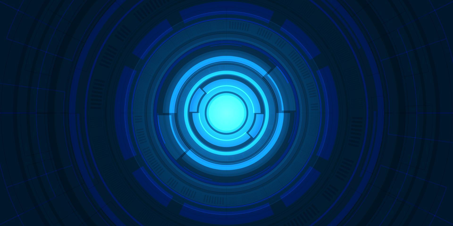 Abstract overlap circle digital background, smart lens technology with light effect, design concept vector