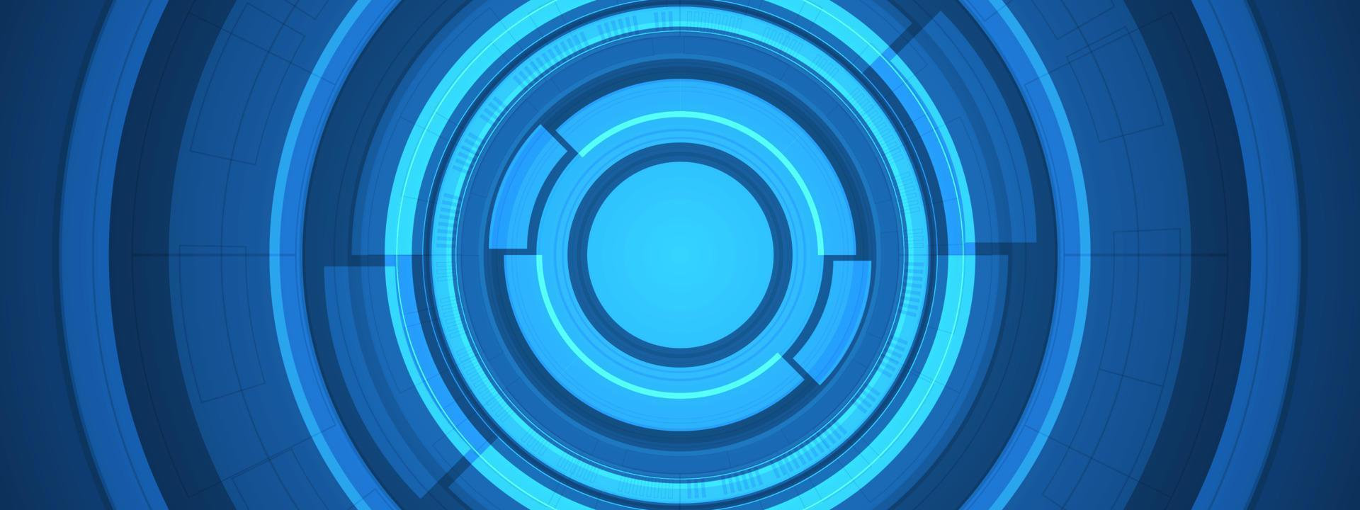 Abstract overlap circle digital background, smart lens technology with light effect, design concept vector