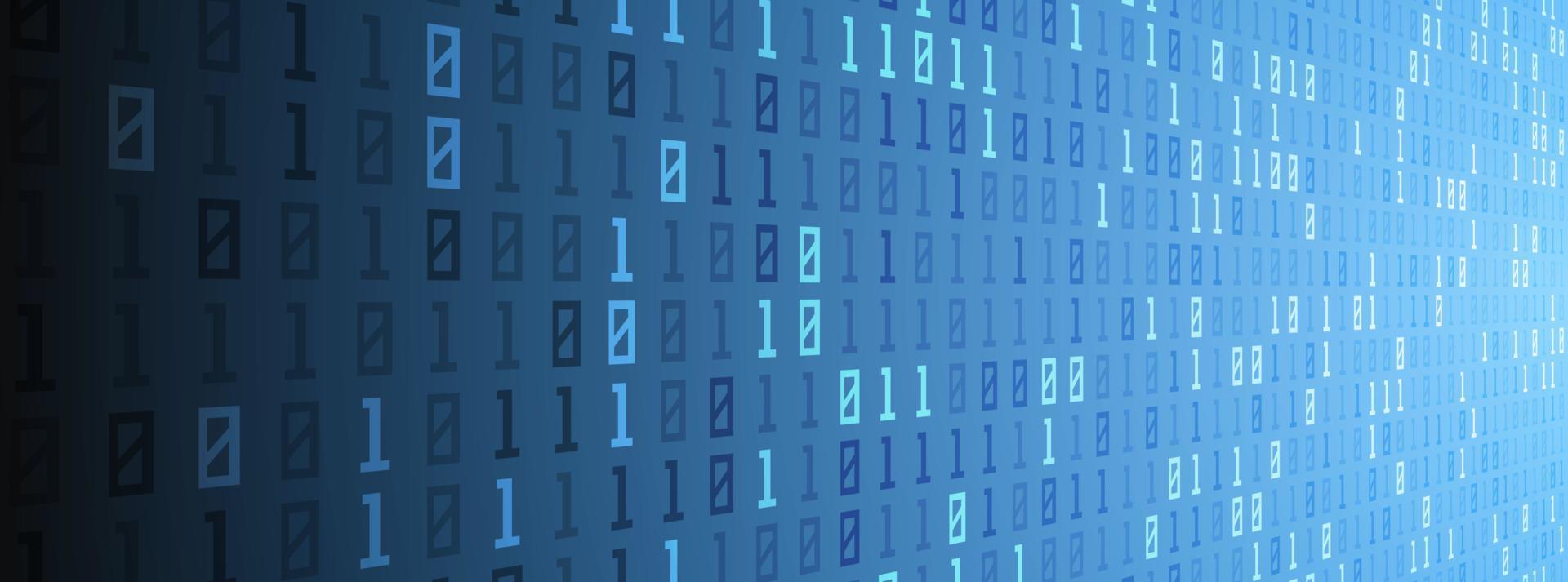 Digital binary code data background, computer numbers, technological concept vector