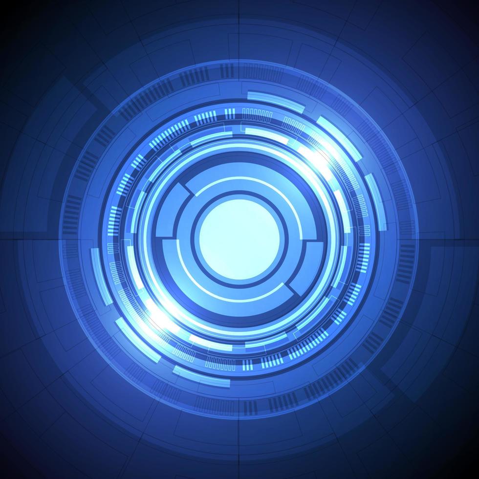 Abstract overlap circle digital background, smart lens technology with light effect, design concept vector