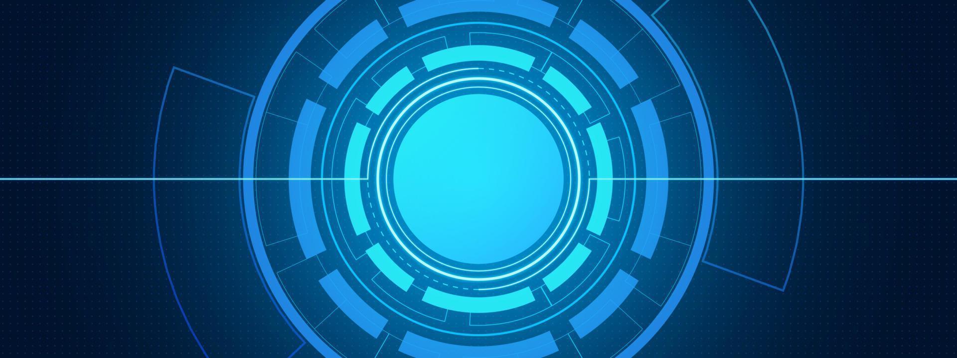 Abstract overlap circle digital background, smart lens technology with light effect, design concept vector