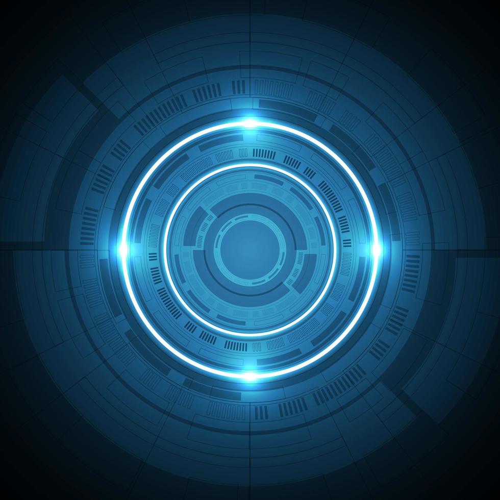 Abstract overlap circle digital background, smart lens technology with light effect, design concept vector