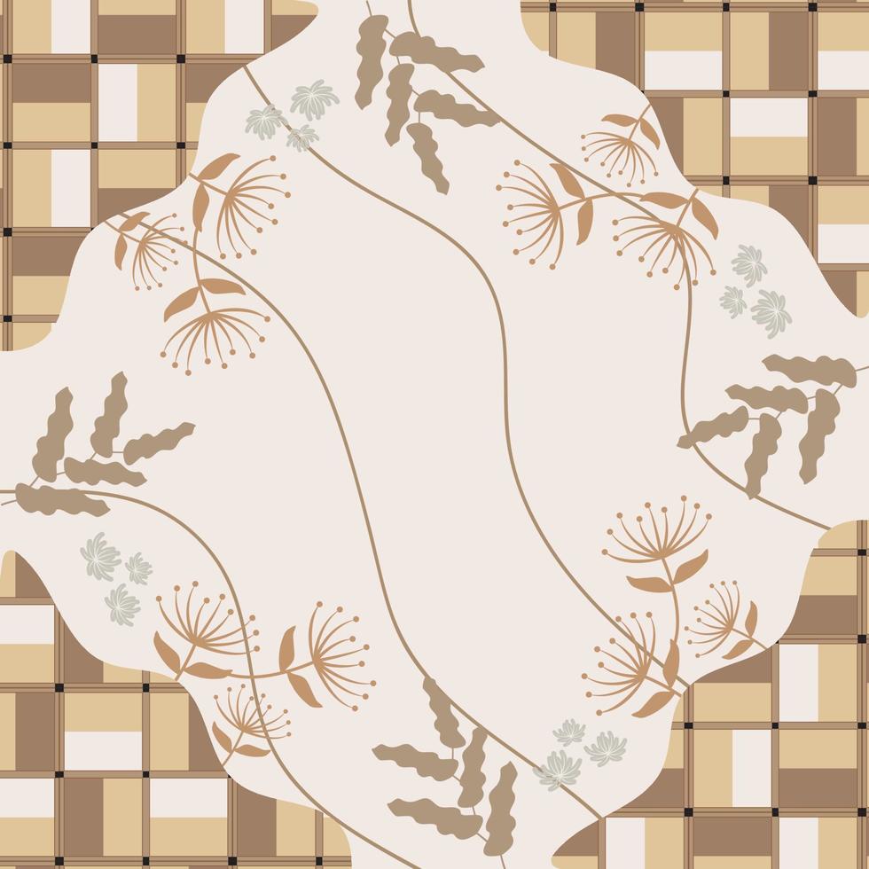 Pañuelo de seda con diseño de patrón abstracto con estilo floral. diseño útil para hijab, pañuelo, bandana, tela, moda, chal, papel tapiz, funda de cama, etc. vector