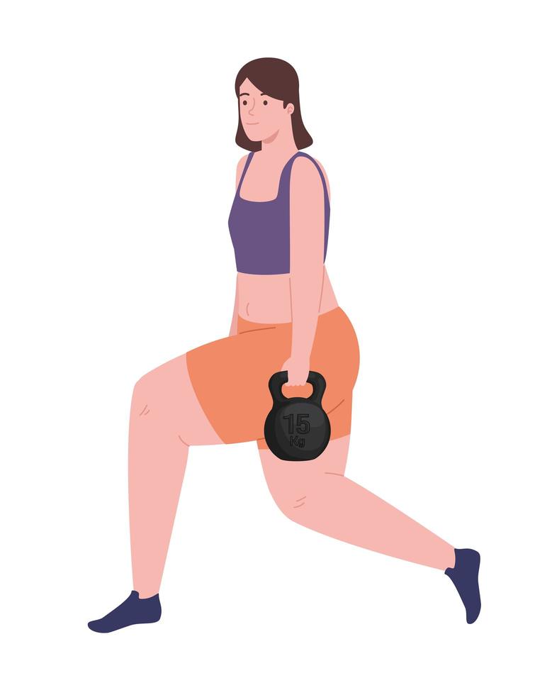 girl lifting dumbbell vector