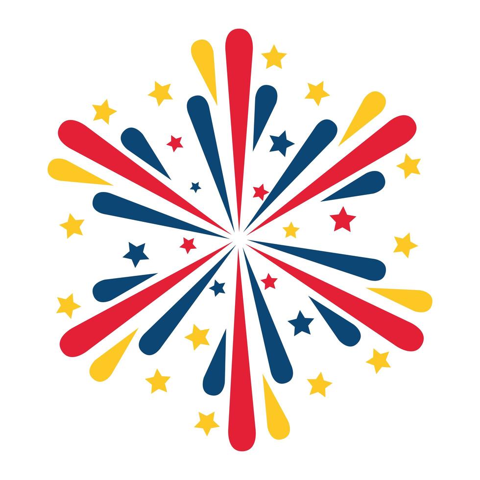 fireworks explosion celebration vector