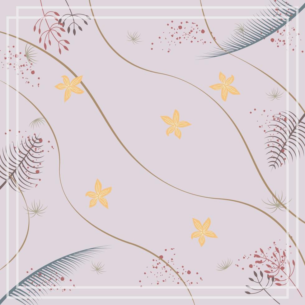 Pañuelo de seda con diseño de patrón abstracto con estilo floral. diseño útil para hijab, pañuelo, bandana, tela, moda, chal, papel tapiz, funda de cama, etc. vector