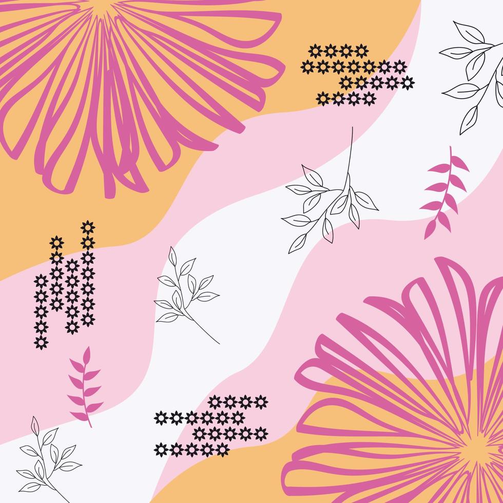 Silk scarf abstract pattern design with floral style. Design useful for hijab, kerchief, bandana, fabric, fashion, shawl, wallpaper, bed cover, etc. vector