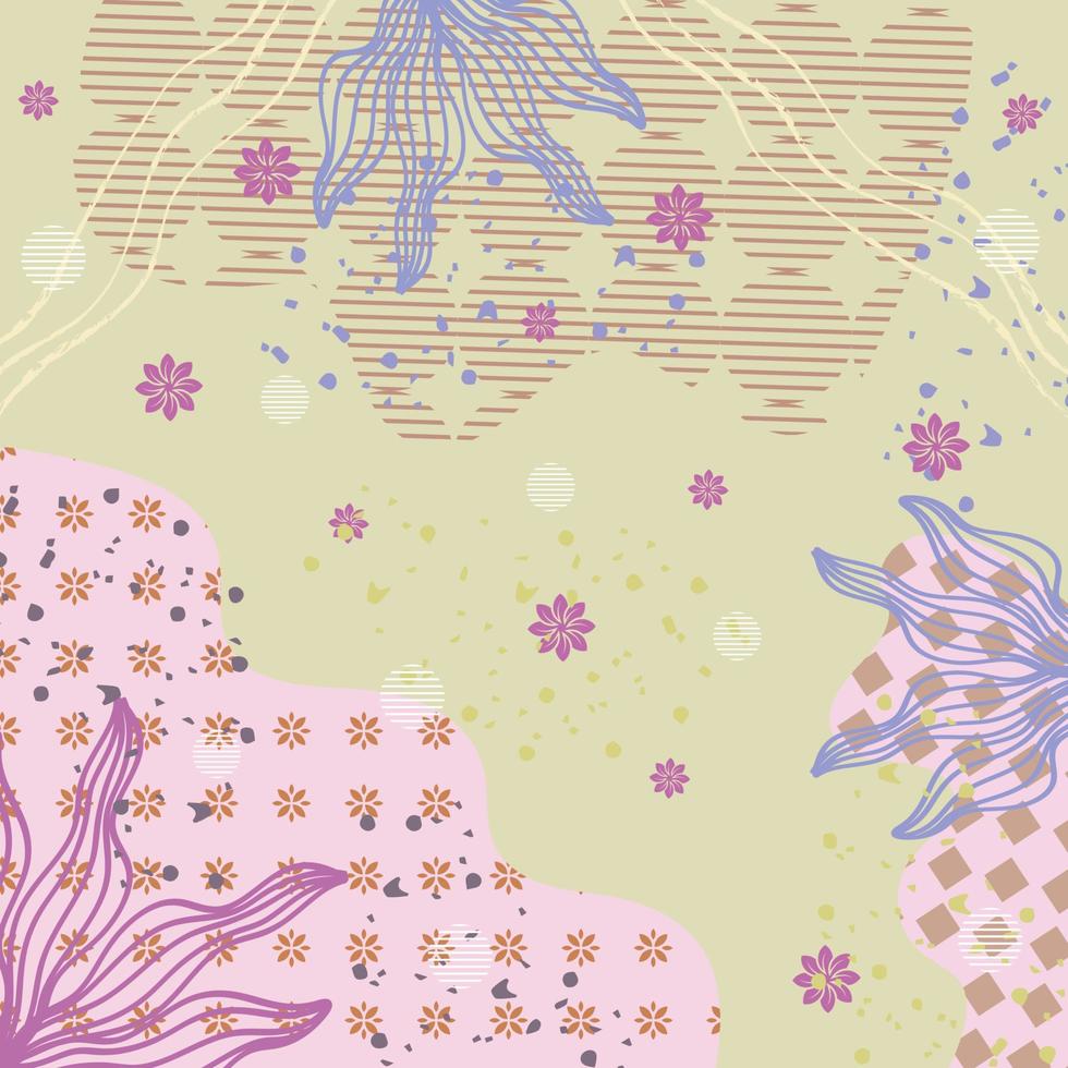 Pañuelo de seda con diseño de patrón abstracto con estilo floral. diseño útil para hijab, pañuelo, bandana, tela, moda, chal, papel tapiz, funda de cama, etc. vector