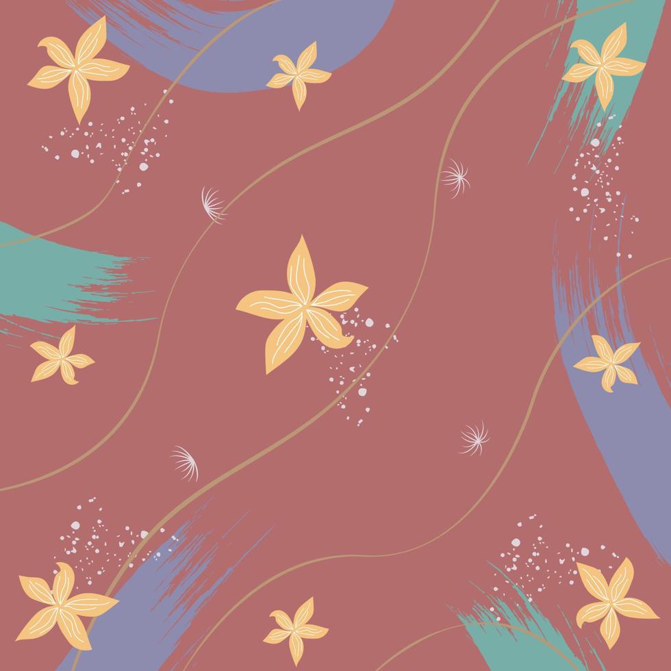 Pañuelo de seda con diseño de patrón abstracto con estilo floral. diseño útil para hijab, pañuelo, bandana, tela, moda, chal, papel tapiz, funda de cama, etc. vector