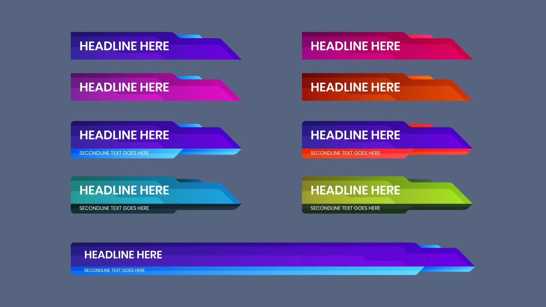 establecer el diseño del tercer vector inferior con moderno. titular de la plantilla de fondo de paquete de banner de noticias de última hora.