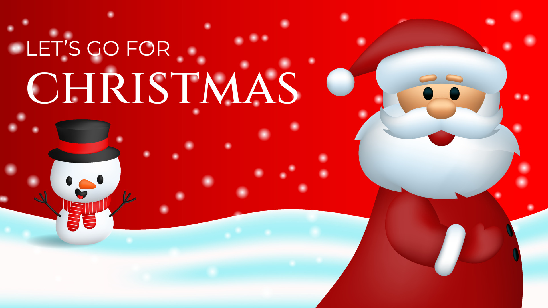Santa Claus Character Background And Snowman Under The Falling Snow Vector Art At Vecteezy