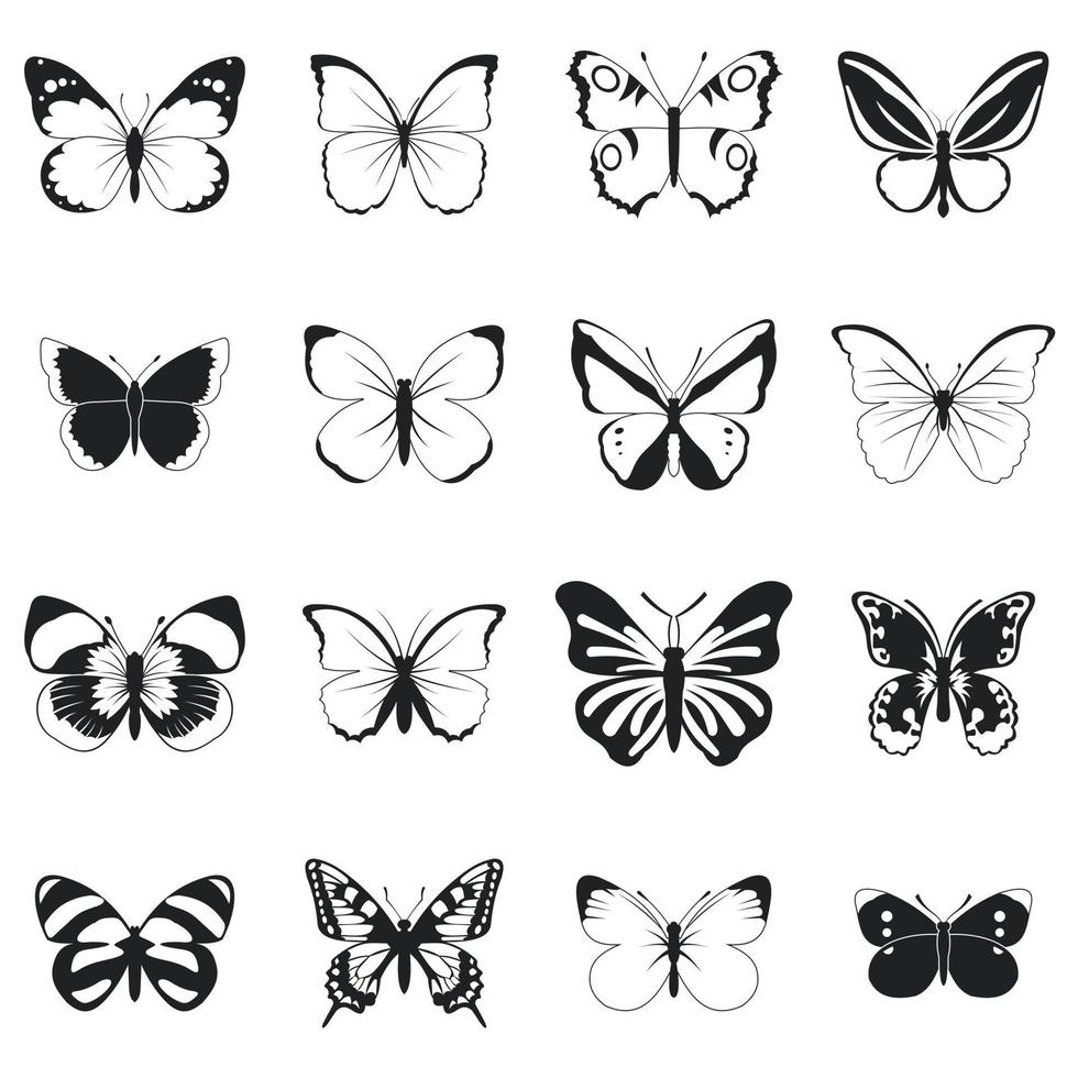 iconos de mariposa vector