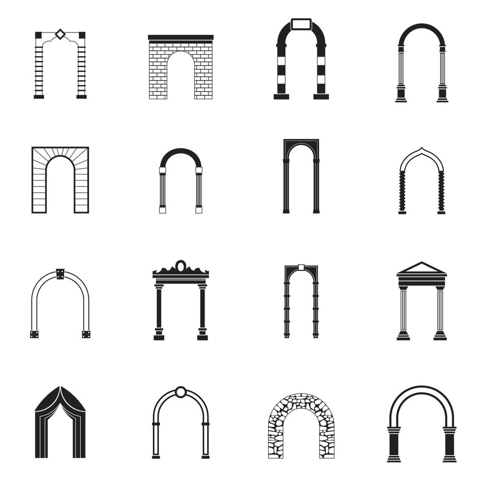 arco establecer iconos, estilo simple vector