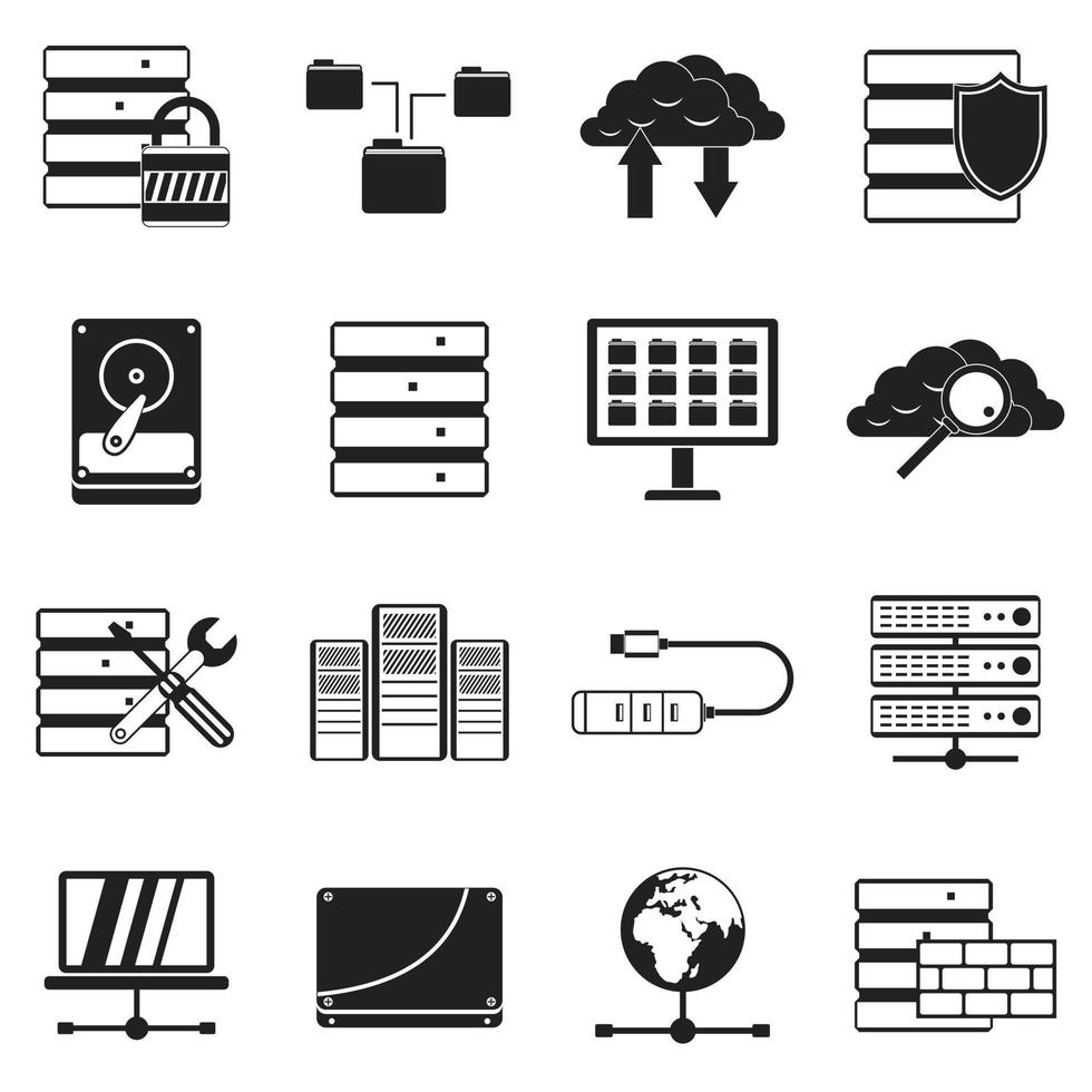 Database icons set vector