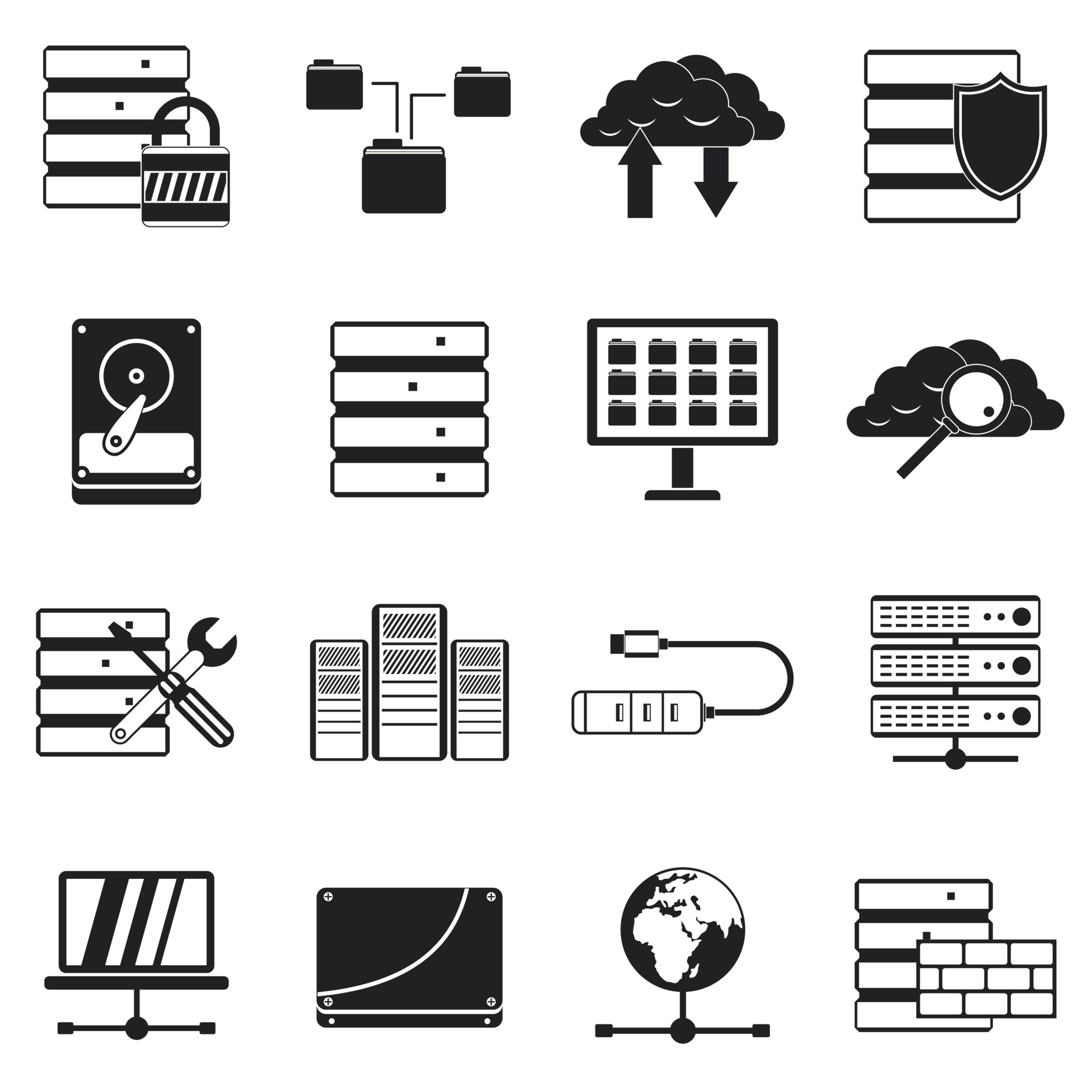 Database icons set 3810246 Vector Art at Vecteezy