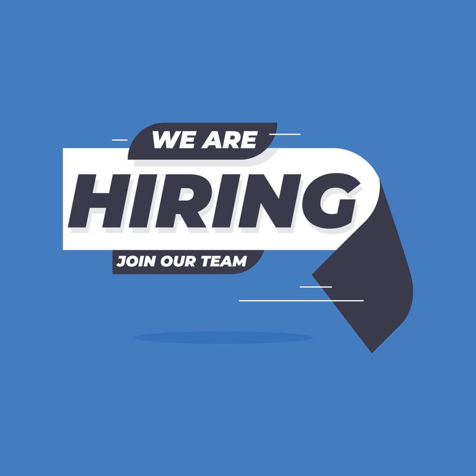 Hiring recruitment poster design. Vector illustration. Open a Template design job.