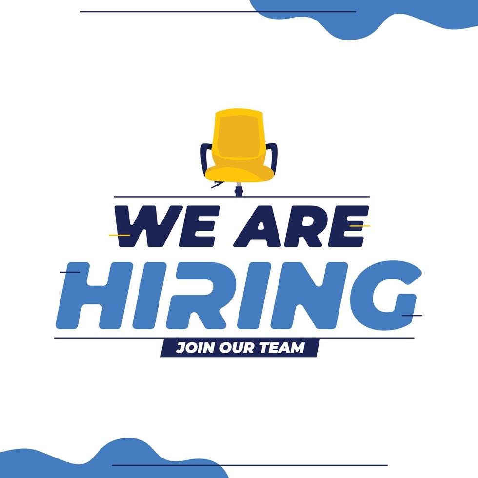 Hiring recruitment poster design. Vector illustration. Open a Template design job.
