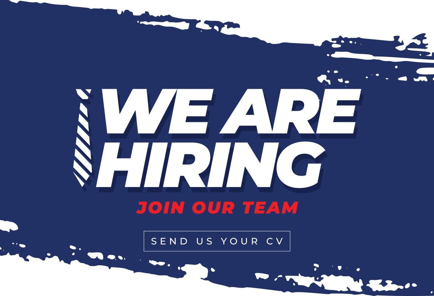 Hiring recruitment poster design. Vector illustration. Open a Template design job.