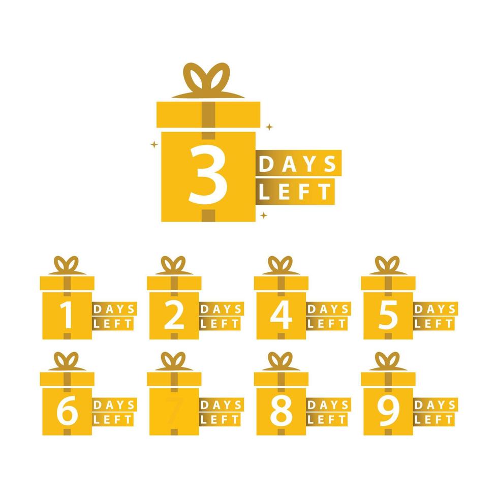 set of days left design template vector