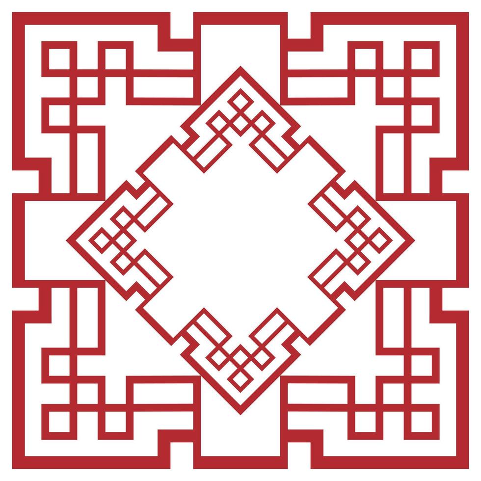 arte decorativo del marco de la frontera china tradicional. Marco de adorno oriental vintage aislado. vector