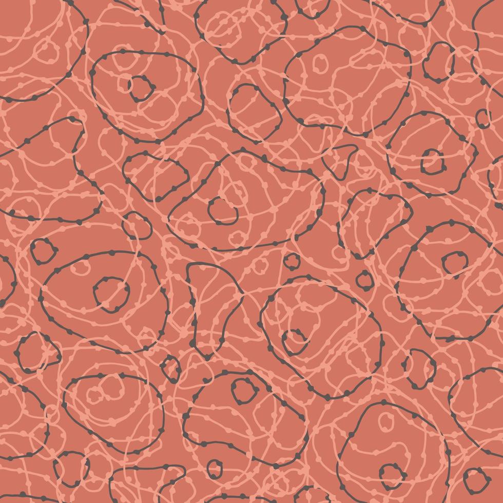 Abstract round geometric shapes seamless pattern. Vector illustration, template for printing.