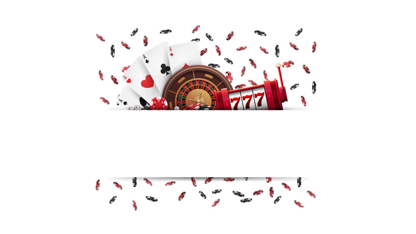 Layout of a border with copy space decorated with casino elements vector