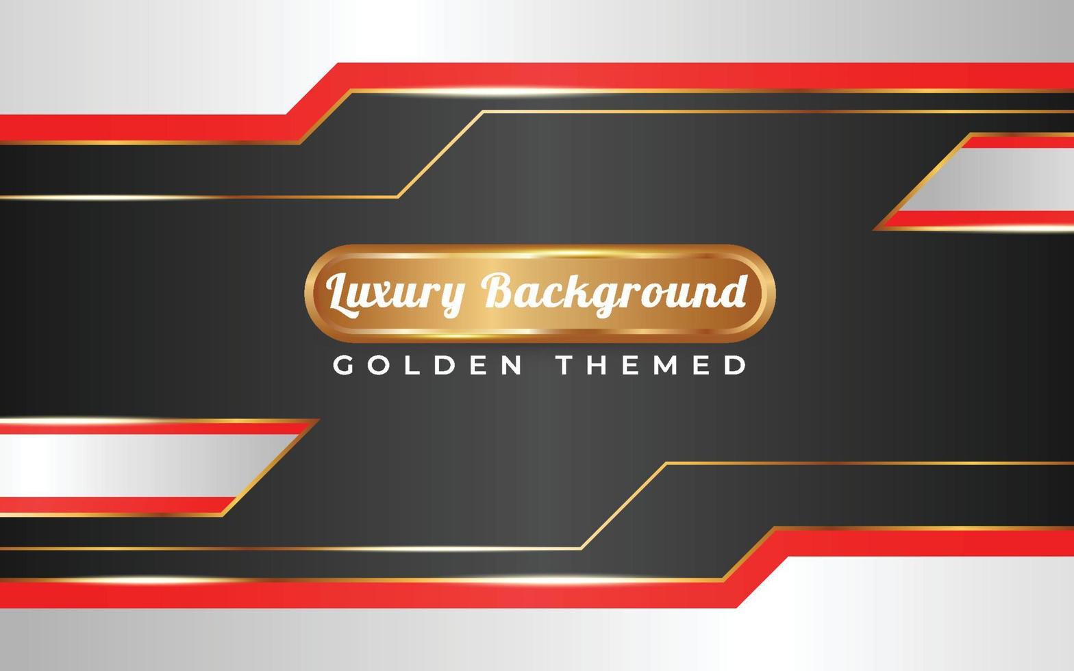 Luxury red and white gradient background golden themed vector