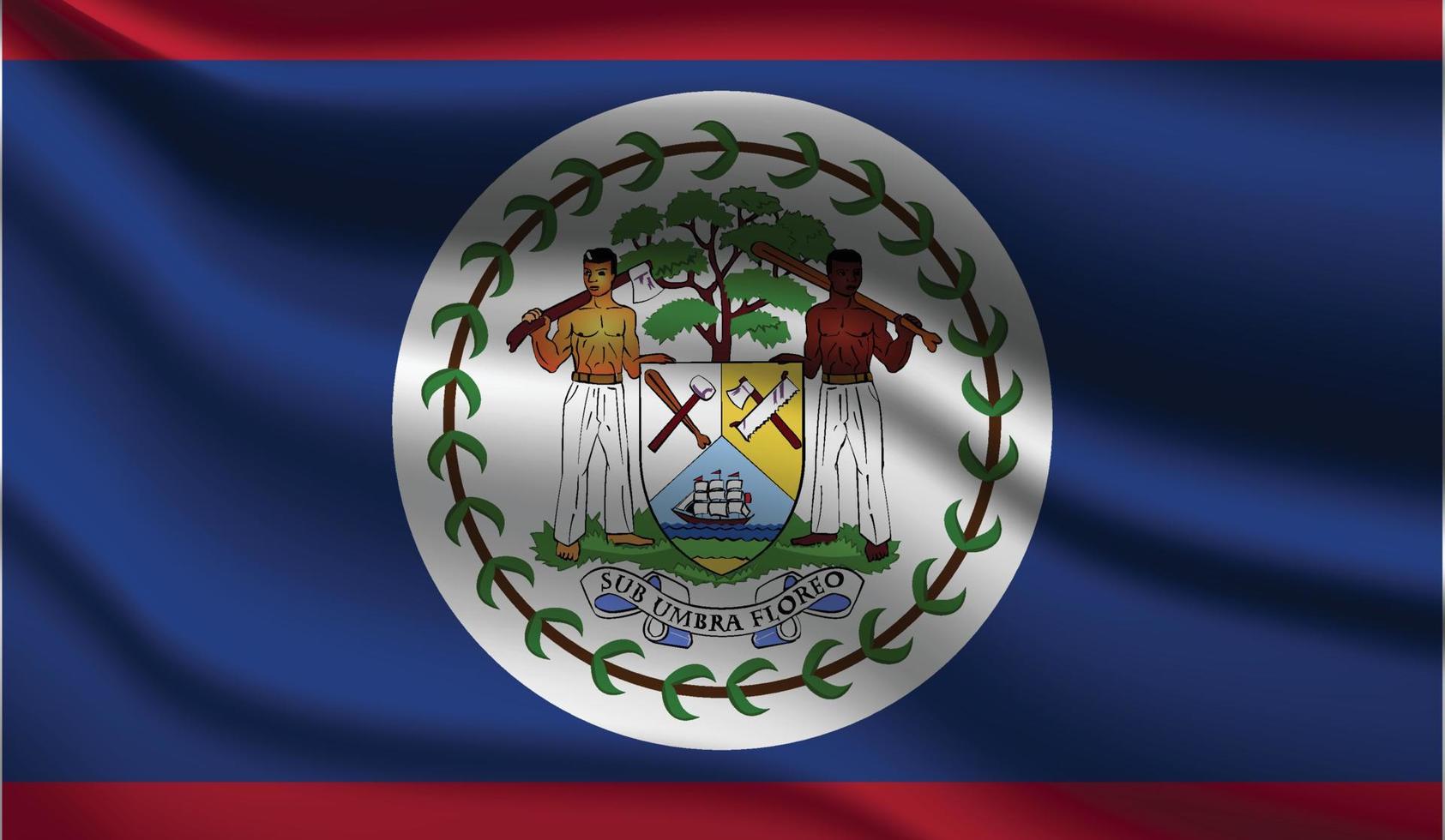 Belize Realistic Modern Flag Design vector