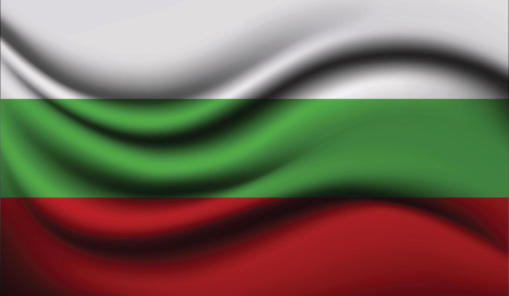 Bulgaria Realistic waving Flag Design vector