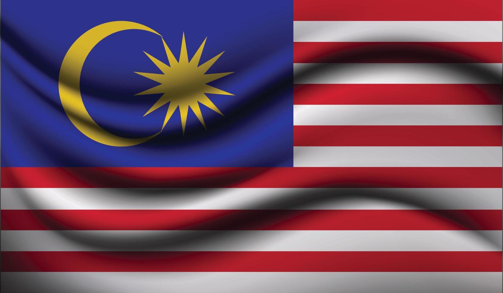 Malaysia Realistic waving Flag Design vector