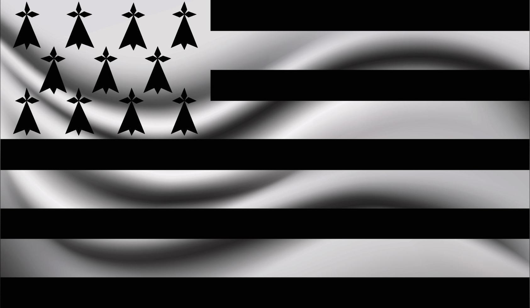 Brittany Realistic waving Flag Design vector