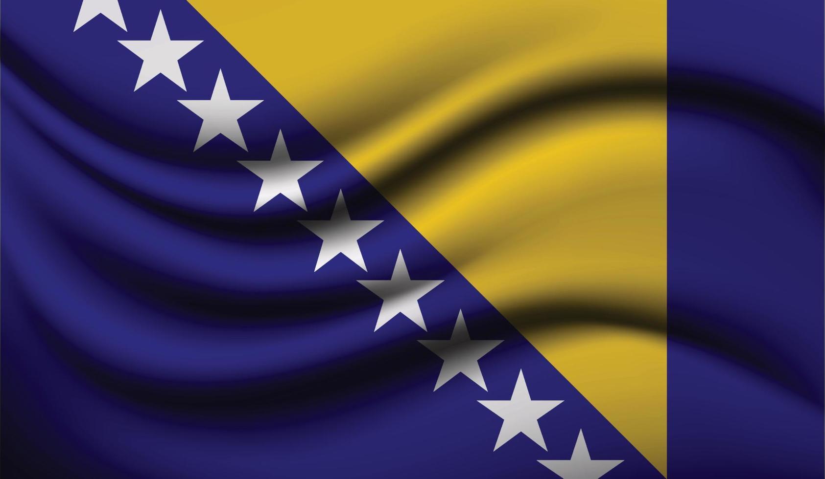Bosnia and Herzegovina Realistic waving Flag Design vector