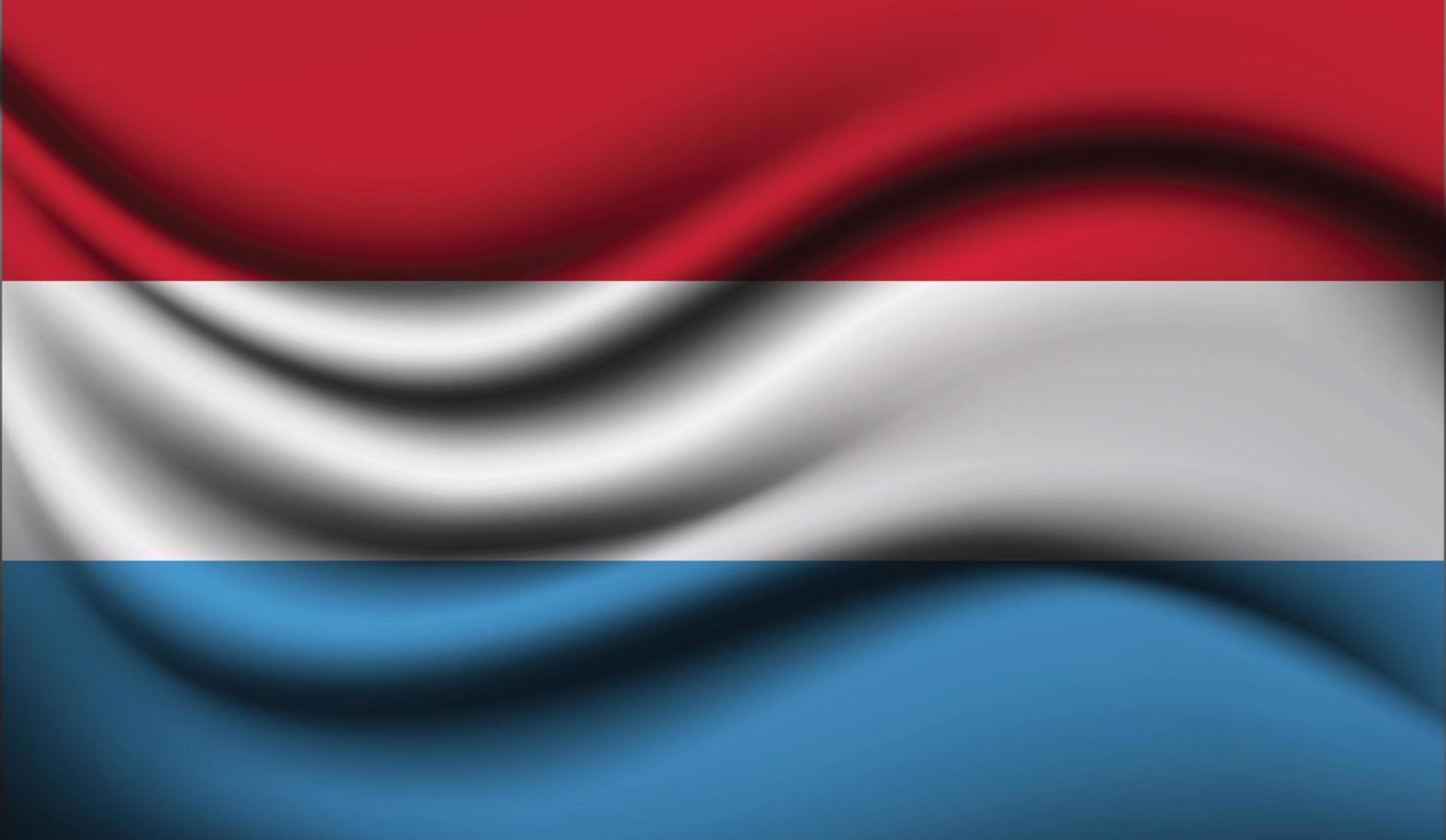 Luxembourg Realistic waving Flag Design vector