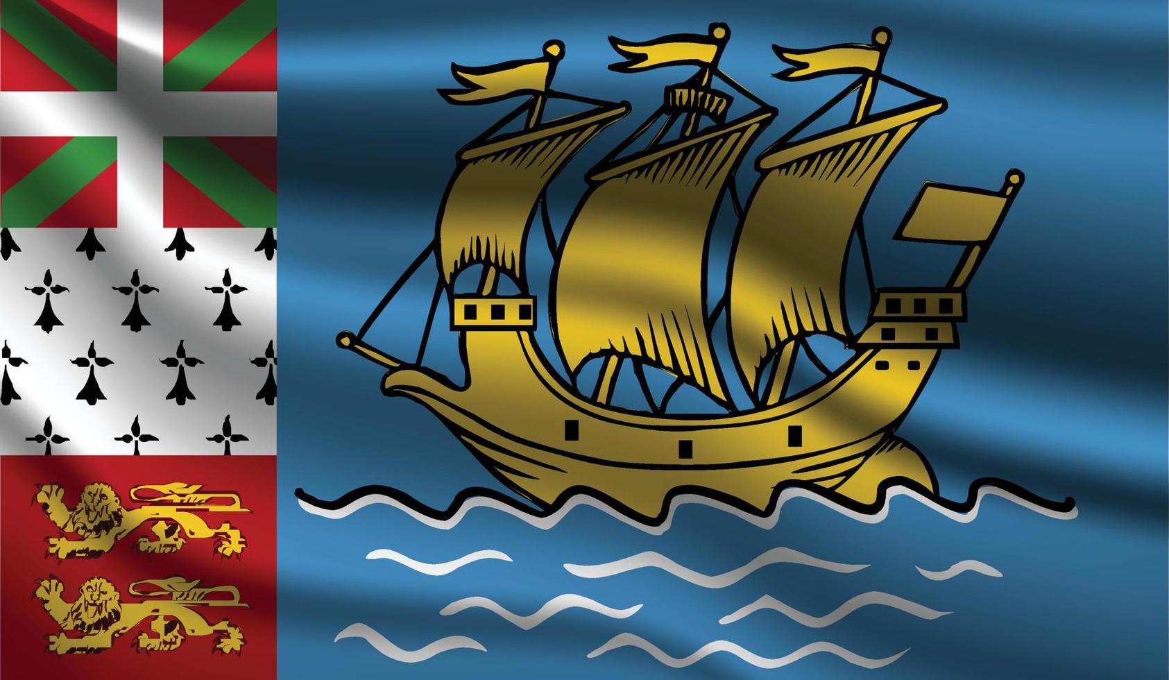 Saint Pierre and Miquelon Realistic Modern Flag Design vector