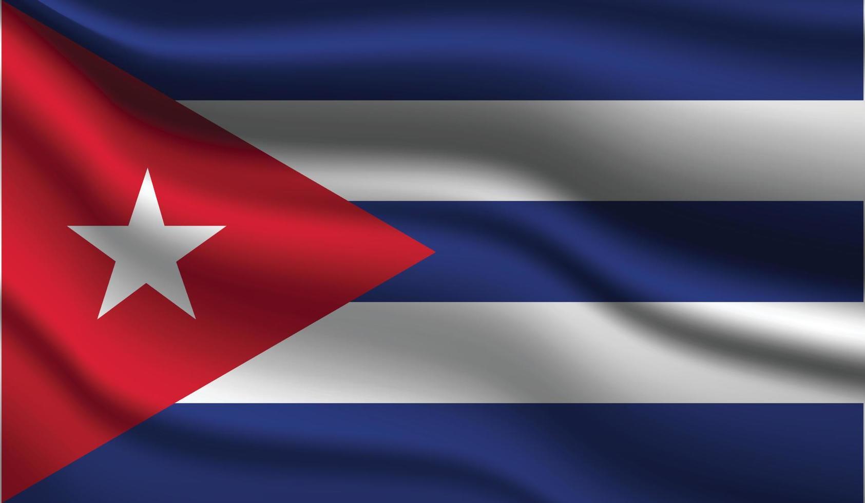 Cuba Realistic Modern Flag Design vector