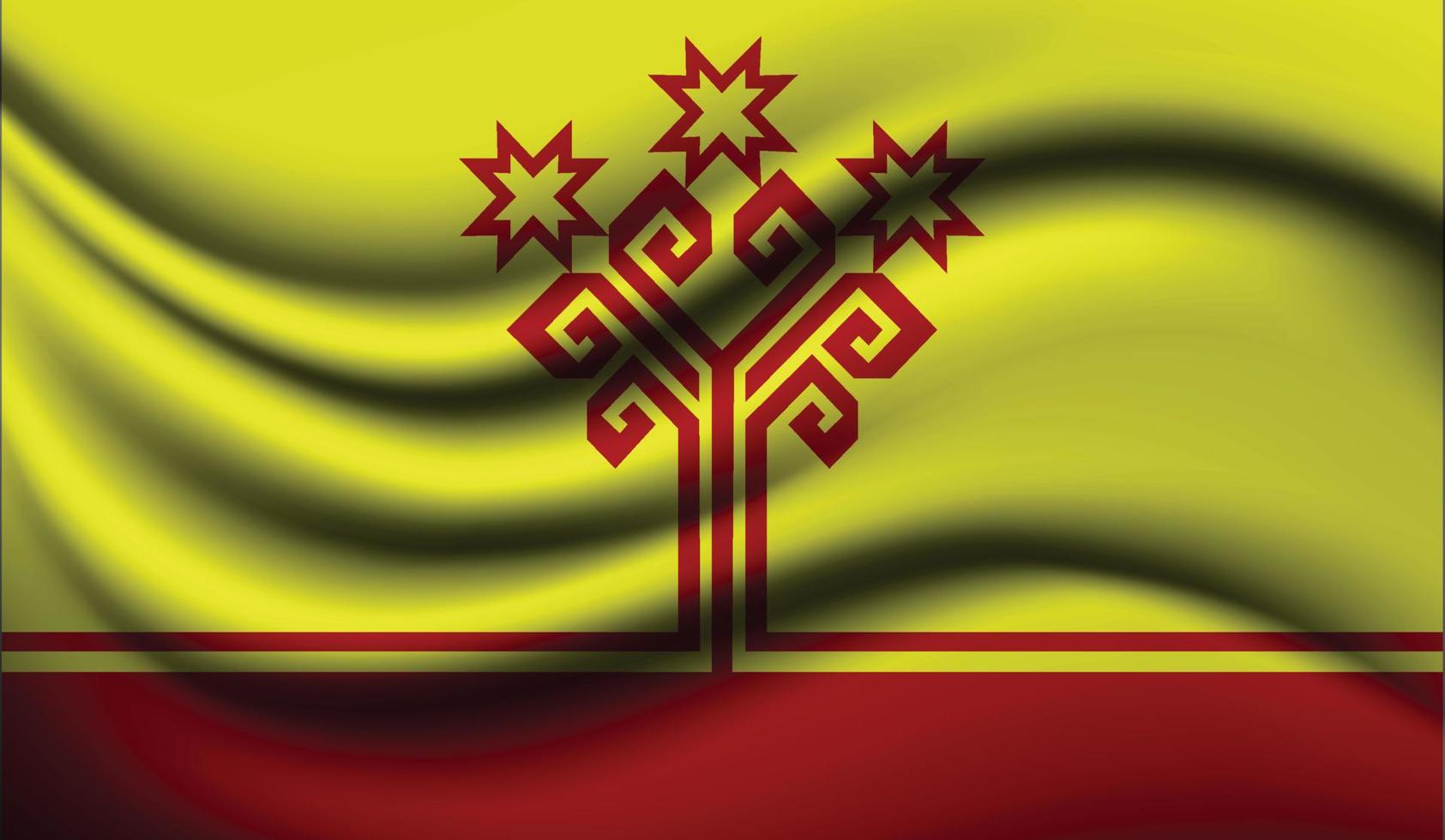 Chuvashia Realistic waving Flag Design vector