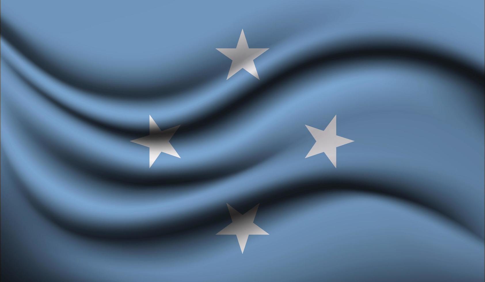 Micronesia Realistic waving Flag Design vector