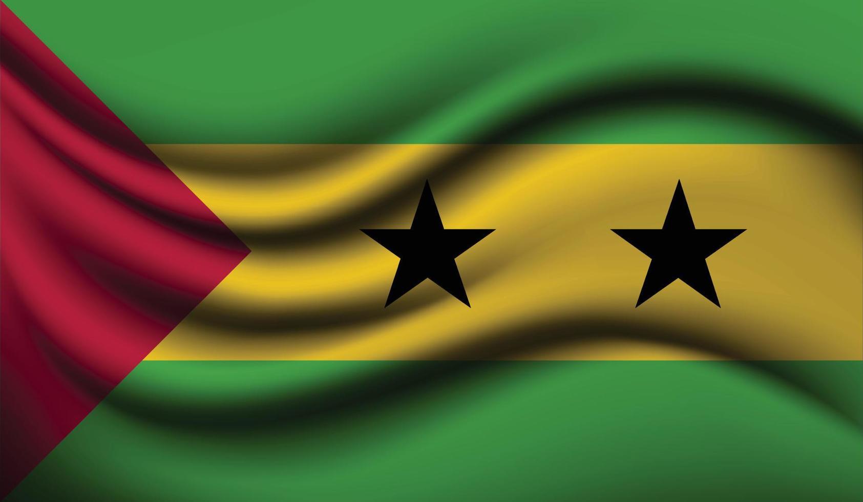 Sao Tome and Principe Realistic waving Flag Design vector
