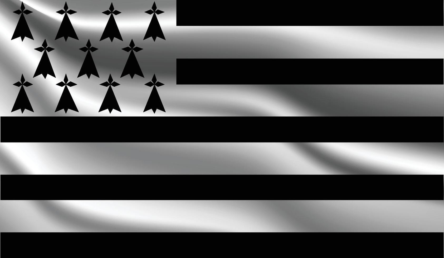 Brittany Realistic Modern Flag Design vector