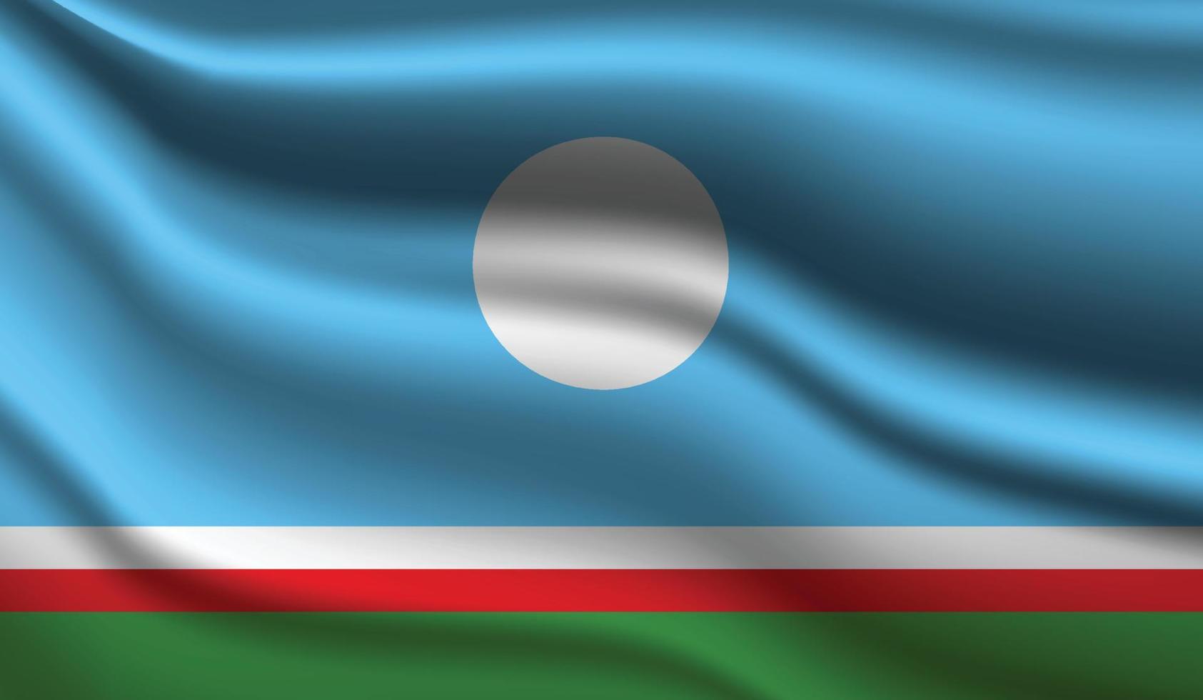 Sakha Republic Realistic Modern Flag Design vector