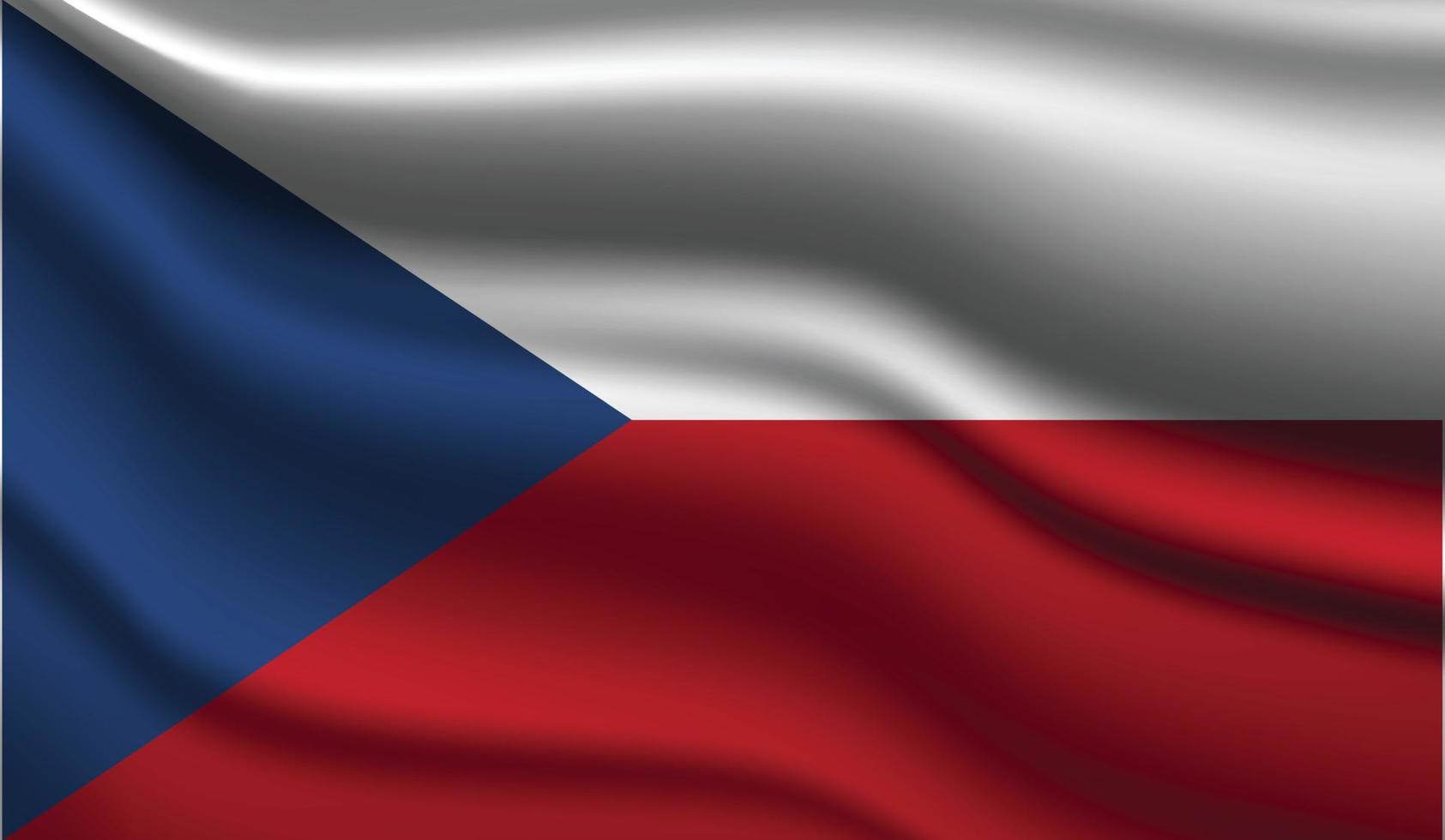 Czech Republic Realistic Modern Flag Design vector